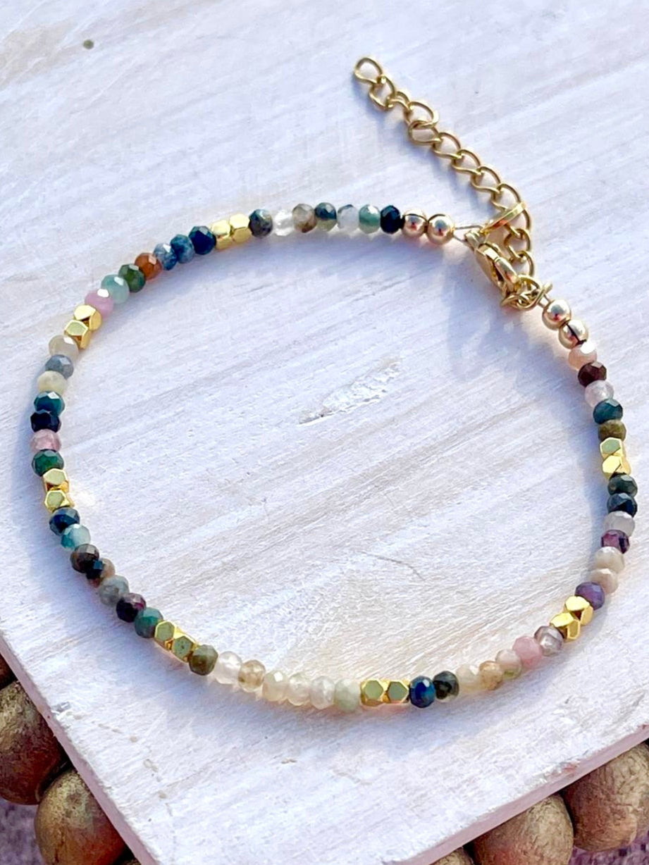 October Birthstone Eka Multicolor Tourmaline Bracelet