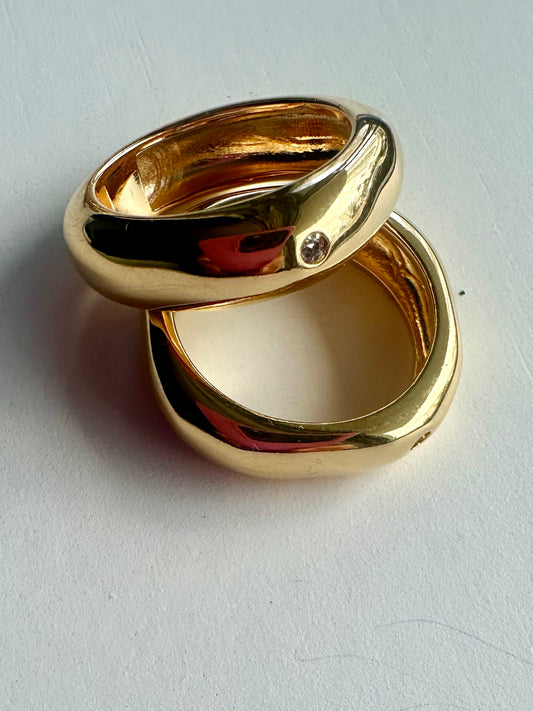 Modern Square Gold-Filled Ring with CZ Accent