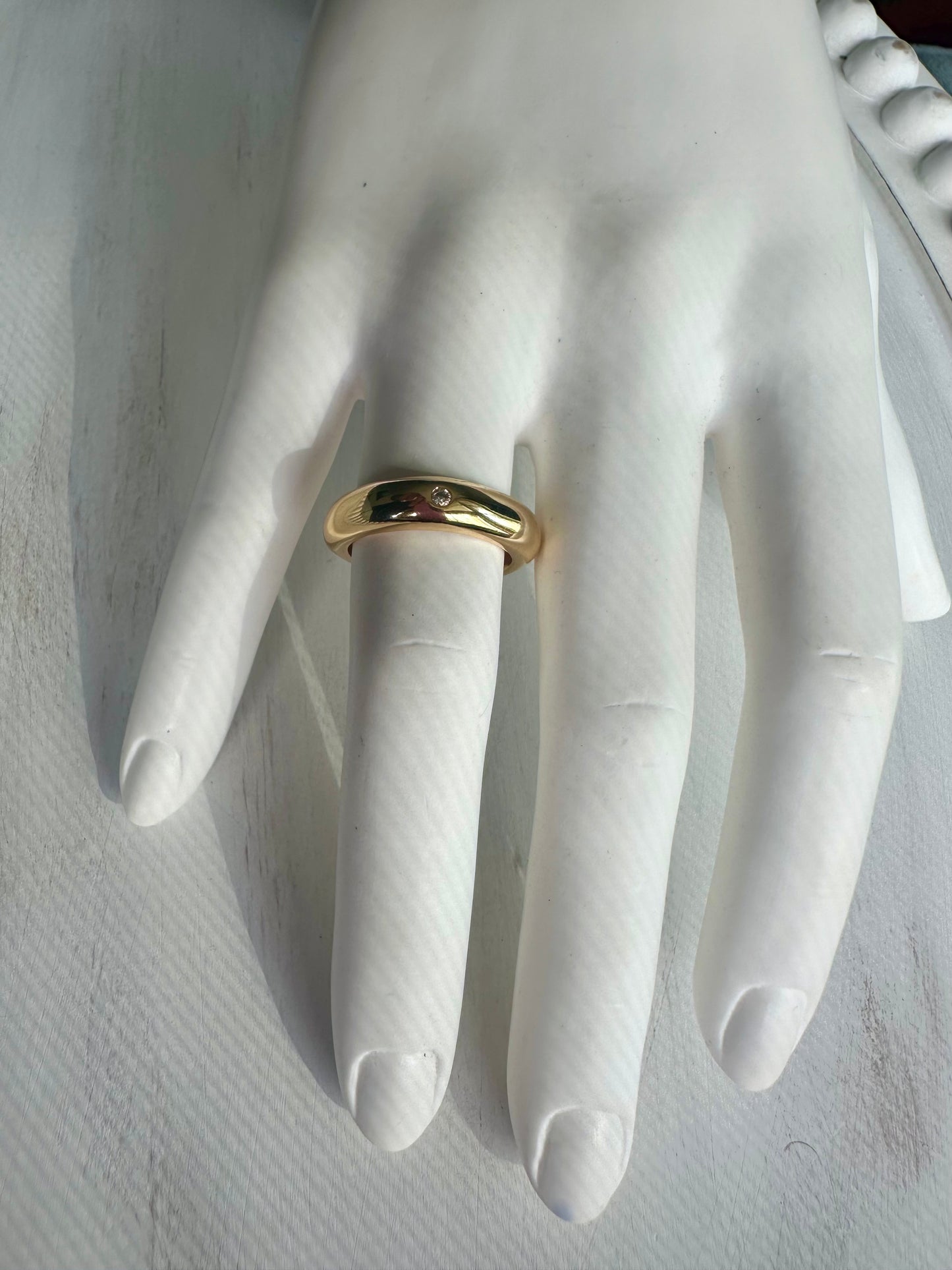 Modern Square Gold-Filled Ring with CZ Accent