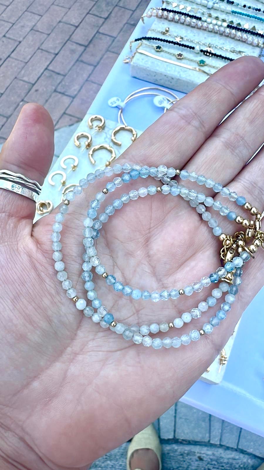 March Birthstone Eka Aquamarine Bracelet