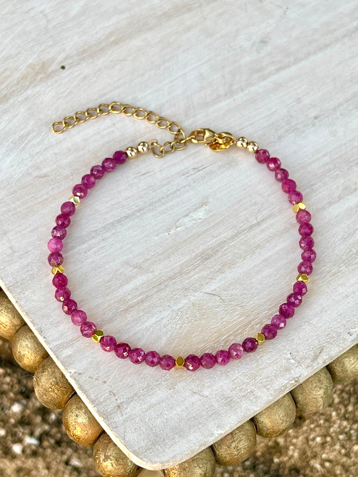 July Birthstone Eka Ruby Bracelet